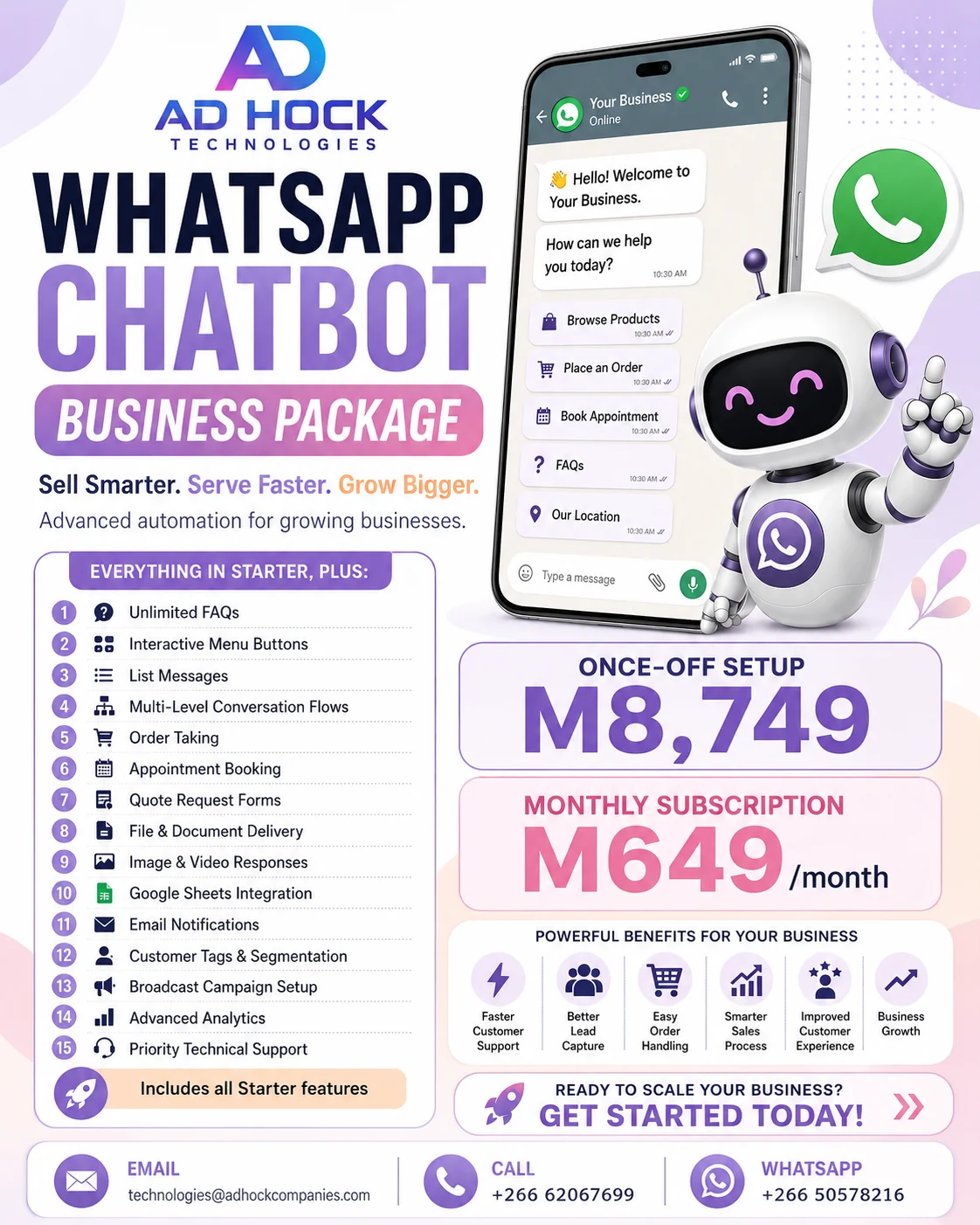 WhatsApp Chatbot Business Package poster